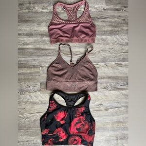 PINK Victoria's Secret Brown and Black Floral Sports  bando for 3